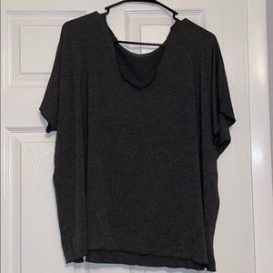 Oversized off the shoulder dark grey shirt